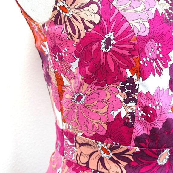 Liberty of London for Target Pink Floral Bodycon Dress Sz 2 Like New - Picture 12 of 16
